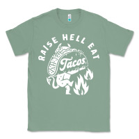 Sage Raise Hell Eat white Classic Tee - linhVisuals
