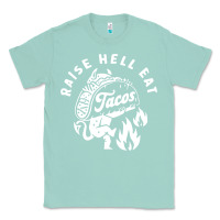 Seafoam Raise Hell Eat white Classic Tee - linhVisuals
