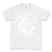 White Raise Hell Eat white Classic Tee - linhVisuals