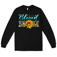 Black blessed mom with sunflower Long Sleeve Tee - Artiststas