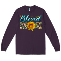 Plum blessed mom with sunflower Long Sleeve Tee - Artiststas