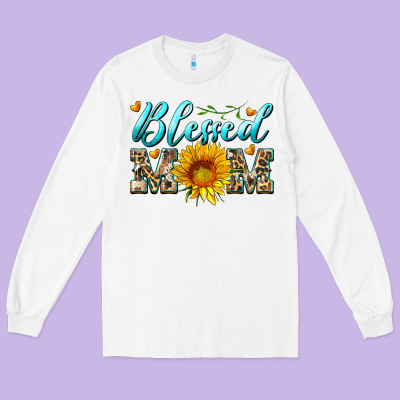 Blessed Mom With Sunflower Long Sleeve Tee Designed By Artiststas