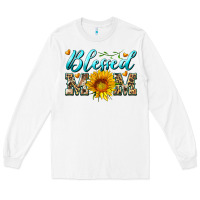 White blessed mom with sunflower Long Sleeve Tee - Artiststas