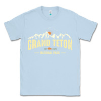 Dusty Blue grand teton national park est 1929 vinage wyoming mountains graphic Classic Tee - linhVisuals