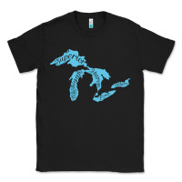Black great lakes of michigan Classic Tee - linhVisuals