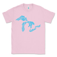 Bubblegum Pink great lakes of michigan Classic Tee - linhVisuals