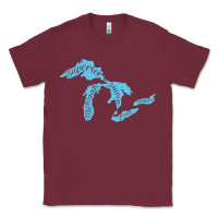 Burgundy great lakes of michigan Classic Tee - linhVisuals
