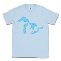 Dusty Blue great lakes of michigan Classic Tee - linhVisuals