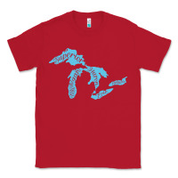 Red great lakes of michigan Classic Tee - linhVisuals
