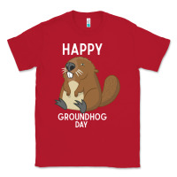 Red happy groundhog day respect the shadow funny spring prediction holiday Classic Tee - linhVisuals