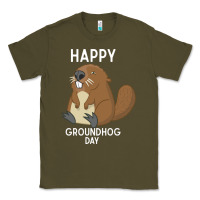Army Green happy groundhog day respect the shadow funny spring prediction holiday Classic Tee - linhVisuals