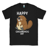 Black happy groundhog day respect the shadow funny spring prediction holiday Classic Tee - linhVisuals