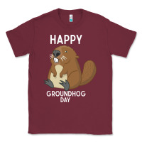 Burgundy happy groundhog day respect the shadow funny spring prediction holiday Classic Tee - linhVisuals