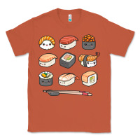 Copper happy sushi kawaii anime japanese food lover funny illustration gift Classic Tee - linhVisuals