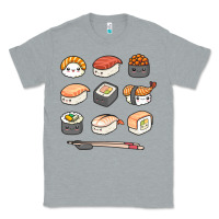 Heather Grey happy sushi kawaii anime japanese food lover funny illustration gift Classic Tee - linhVisuals