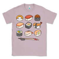 Lilac happy sushi kawaii anime japanese food lover funny illustration gift Classic Tee - linhVisuals