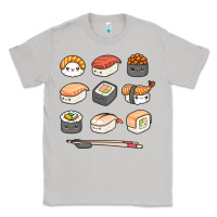 Happy Sushi Kawaii Anime Japanese Food Lover Funny Illustration Gift Classic Tee | Teevron