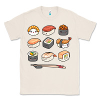 Natural happy sushi kawaii anime japanese food lover funny illustration gift Classic Tee - linhVisuals
