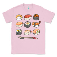 Happy Sushi Kawaii Anime Japanese Food Lover Funny Illustration Gift Classic Tee | Teevron