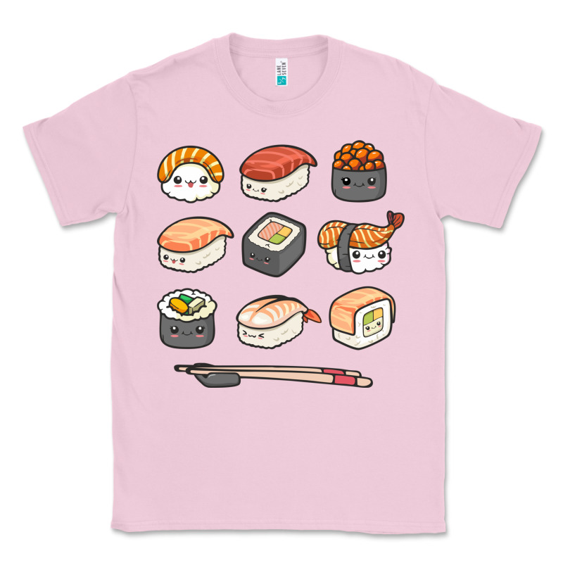 Happy Sushi Kawaii Anime Japanese Food Lover Funny Illustration Gift Classic Tee by linhVisuals | Teevron