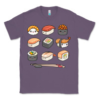 Lavender happy sushi kawaii anime japanese food lover funny illustration gift Classic Tee - linhVisuals