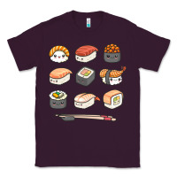 Plum happy sushi kawaii anime japanese food lover funny illustration gift Classic Tee - linhVisuals