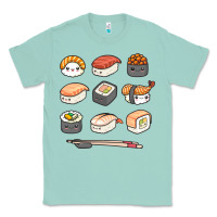 Seafoam happy sushi kawaii anime japanese food lover funny illustration gift Classic Tee - linhVisuals