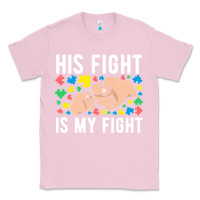Bubblegum Pink his fight is my fight autism dad mom fist bump cute supportive awarene Classic Tee - linhVisuals