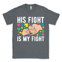 Charcoal Heather his fight is my fight autism dad mom fist bump cute supportive awarene Classic Tee - linhVisuals