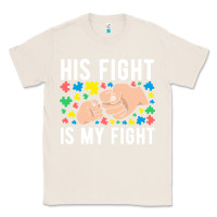 Natural his fight is my fight autism dad mom fist bump cute supportive awarene Classic Tee - linhVisuals