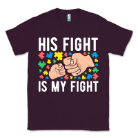 Plum his fight is my fight autism dad mom fist bump cute supportive awarene Classic Tee - linhVisuals
