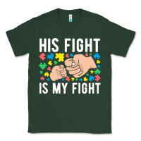 Sports Green his fight is my fight autism dad mom fist bump cute supportive awarene Classic Tee - linhVisuals