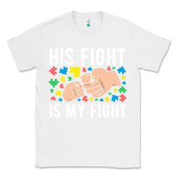 White his fight is my fight autism dad mom fist bump cute supportive awarene Classic Tee - linhVisuals