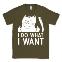 Army Green i do what i want cat giving a finger funny middle finger rude graphic Classic Tee - linhVisuals
