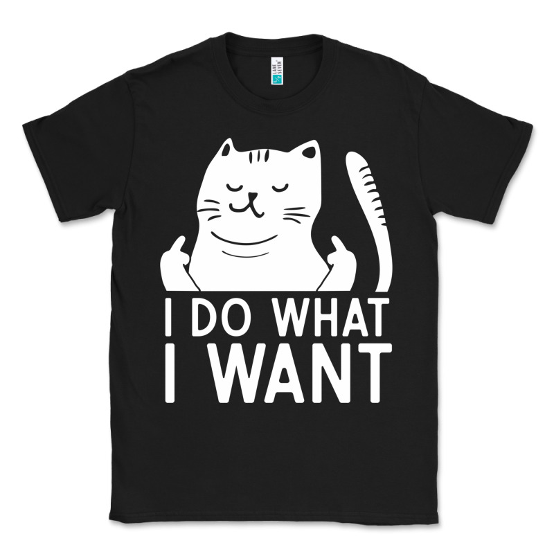 I Do What I Want Cat Giving A Finger Funny Middle Finger Rude Graphic Classic Tee by linhVisuals | Teevron