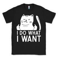 Black i do what i want cat giving a finger funny middle finger rude graphic Classic Tee - linhVisuals