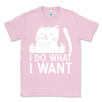 Bubblegum Pink i do what i want cat giving a finger funny middle finger rude graphic Classic Tee - linhVisuals