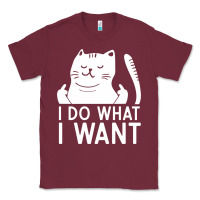 Burgundy i do what i want cat giving a finger funny middle finger rude graphic Classic Tee - linhVisuals