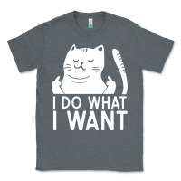 Charcoal Heather i do what i want cat giving a finger funny middle finger rude graphic Classic Tee - linhVisuals