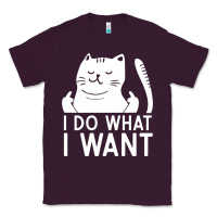 Plum i do what i want cat giving a finger funny middle finger rude graphic Classic Tee - linhVisuals