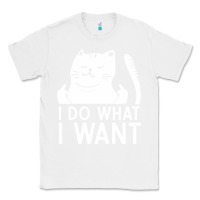 White i do what i want cat giving a finger funny middle finger rude graphic Classic Tee - linhVisuals
