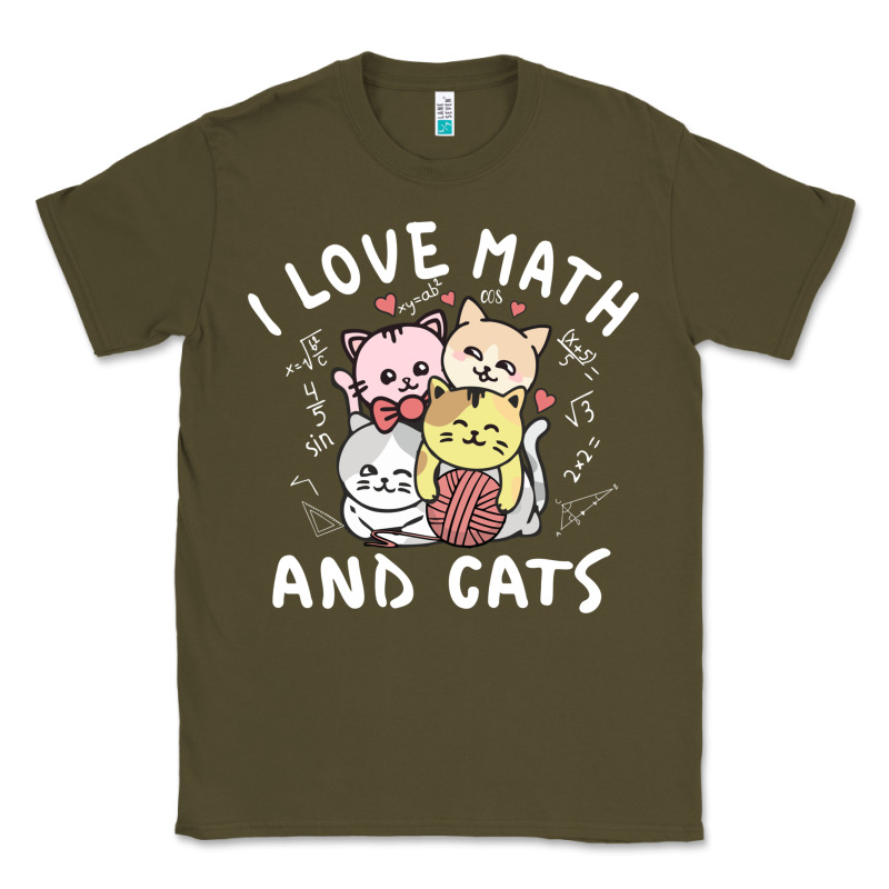 I Love Math And Cats Mountain Heart Mathematics Lover Gifts Cute And F Classic Tee by linhVisuals | Teevron