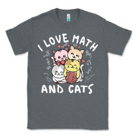 Charcoal Heather i love math and cats mountain heart mathematics lover gifts cute and f Classic Tee - linhVisuals