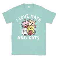 Seafoam i love math and cats mountain heart mathematics lover gifts cute and f Classic Tee - linhVisuals