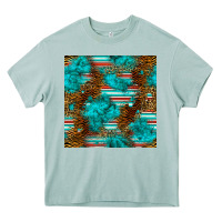 Turquoise Serape Leopard Seamless Pattern Heavy Core Tee | Teevron