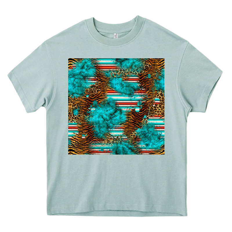 Turquoise Serape Leopard Seamless Pattern Heavy Core Tee by BundleAndBundleShop | Teevron