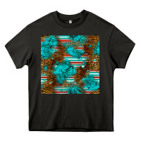 Asphalt turquoise serape leopard seamless pattern Heavy Core Tee - BundleAndBundleShop
