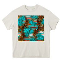 Cream turquoise serape leopard seamless pattern Heavy Core Tee - BundleAndBundleShop