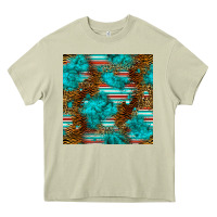 Mossy turquoise serape leopard seamless pattern Heavy Core Tee - BundleAndBundleShop