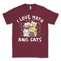 Burgundy i love math and cats mountain heart mathematics lover gifts cute and f Classic Tee - linhVisuals